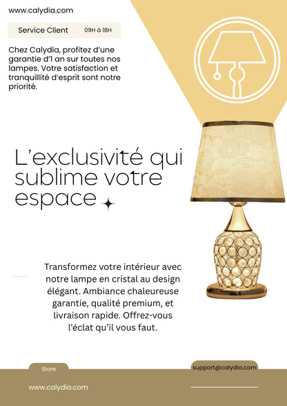 Lampe de chevet en cristal, édition limitée — L’exclusivité qui sublime votre espace