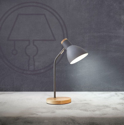 Lampe De Chevet Minimaliste En Bois Et Fer - Calydia